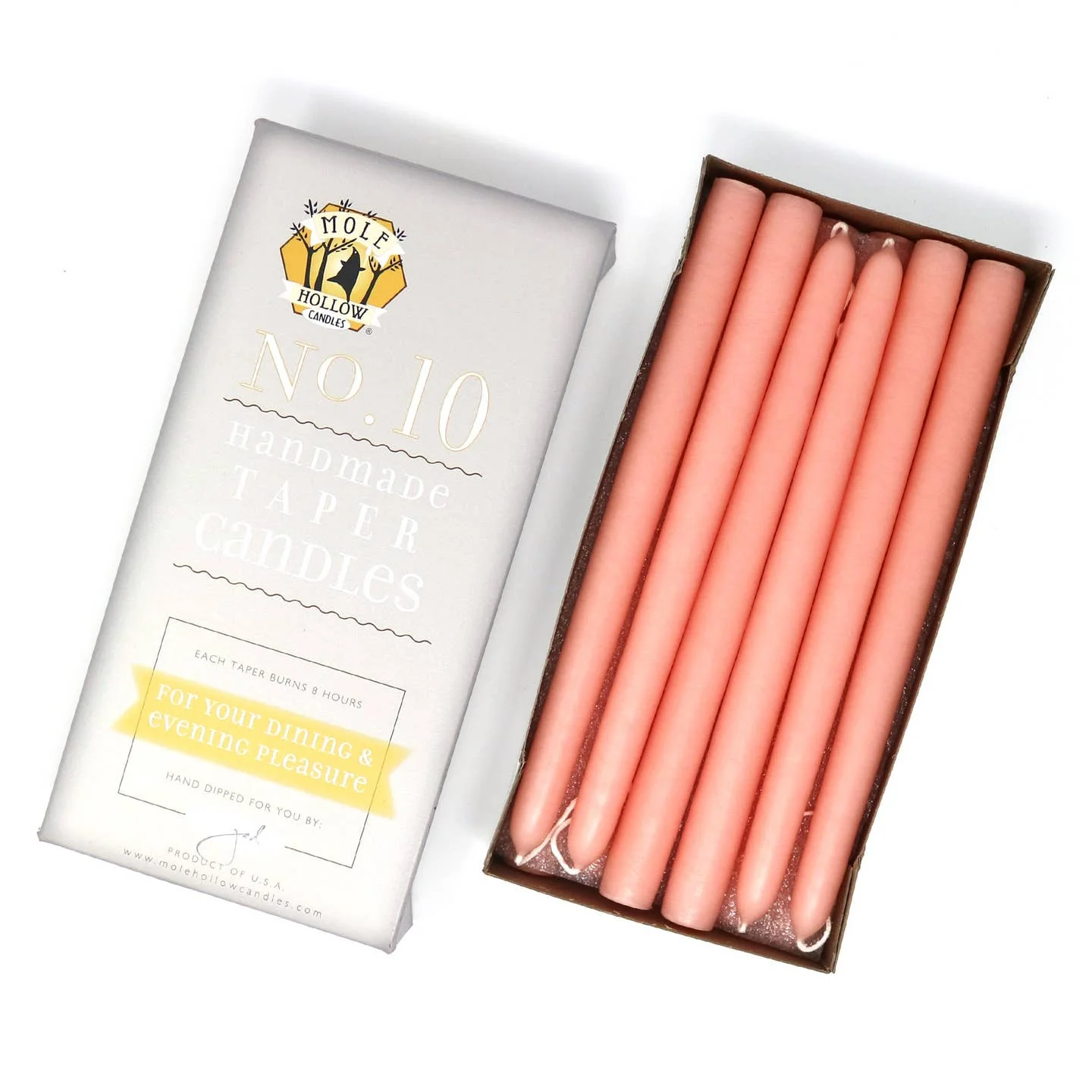 10" Taper Candles - Creamy Peach
