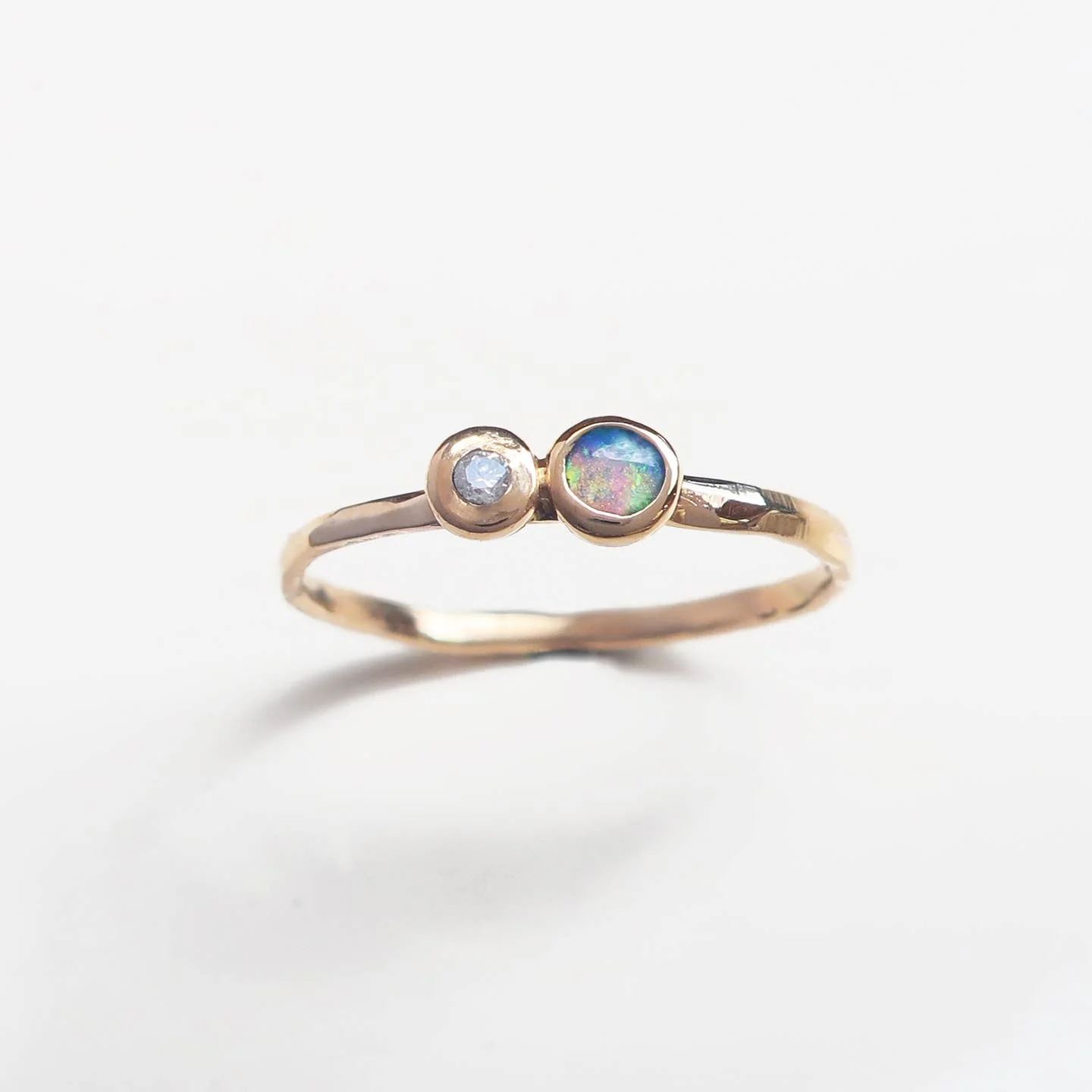 10k Gold Opal and Diamond Ring