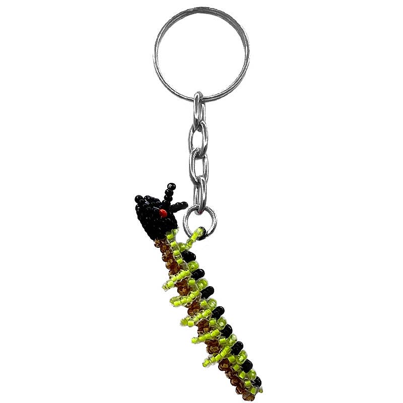 Beaded Caterpillar Keychain