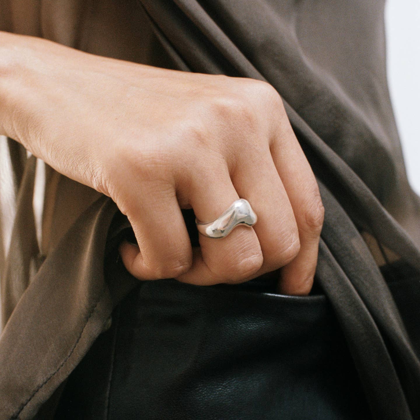 Bean Ring in Sterling Silver - Image 2
