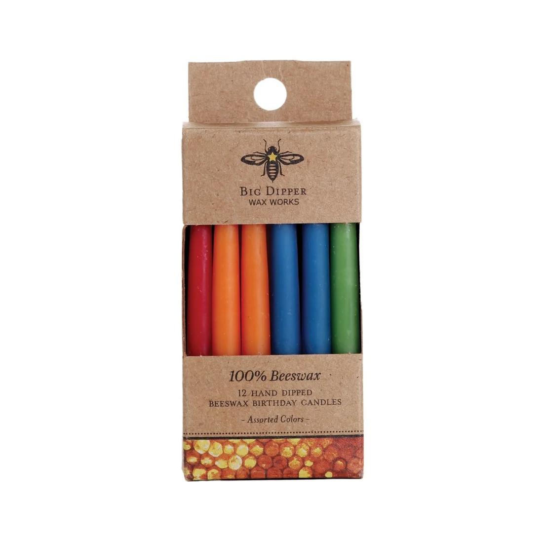 Beeswax Birthday Candles - Assorted Colors