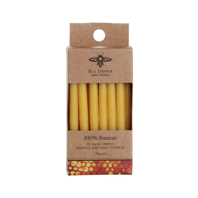 Beeswax Birthday Candles - Natural