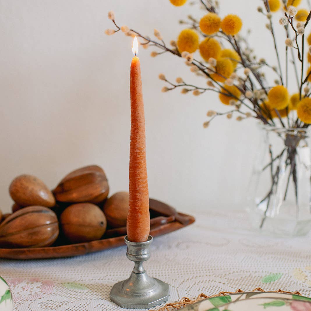 Beeswax Carrot Taper Candles - Image 3