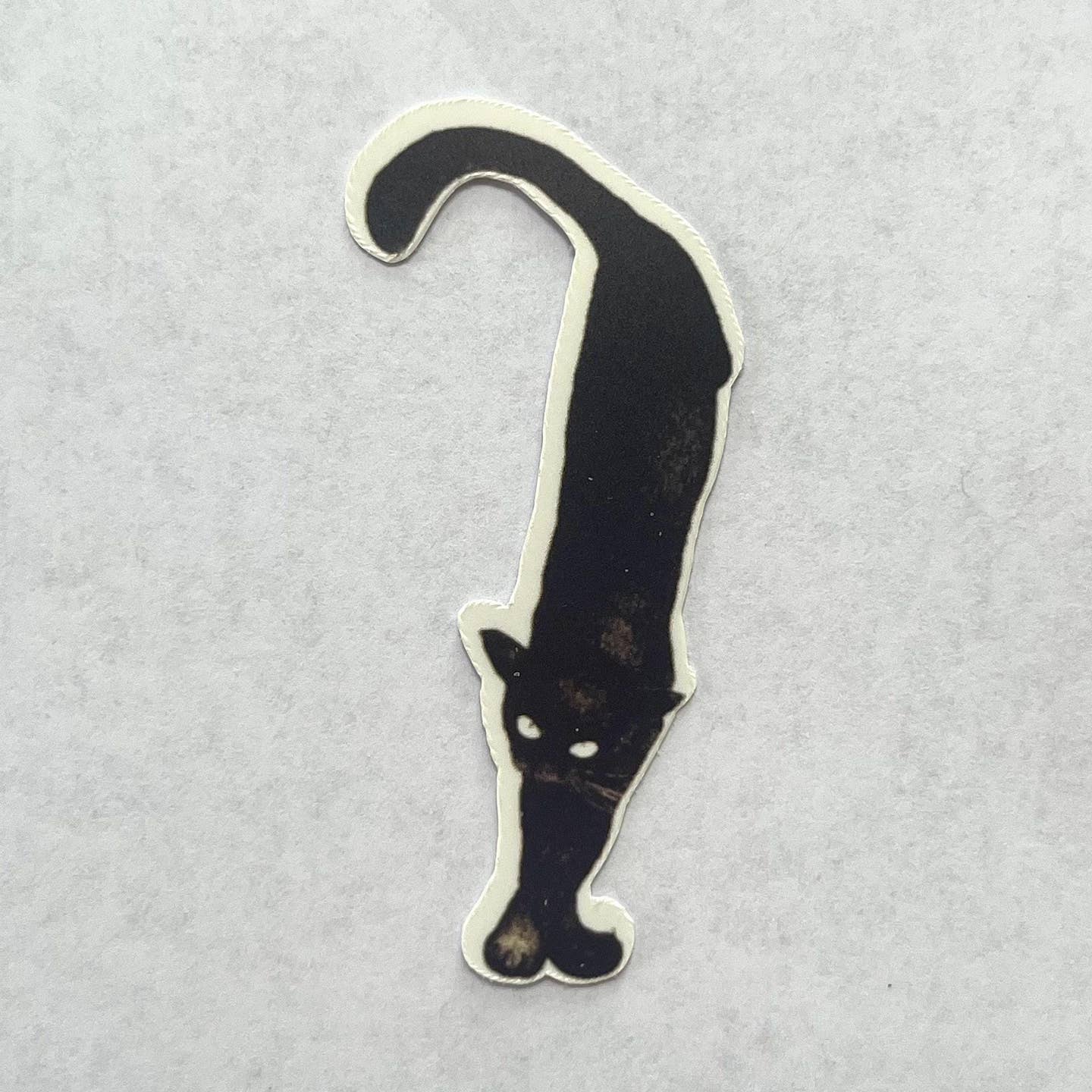 Black Cat Stretching Sticker