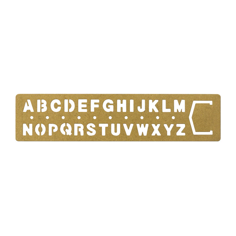Brass Template Bookmark Alphabet