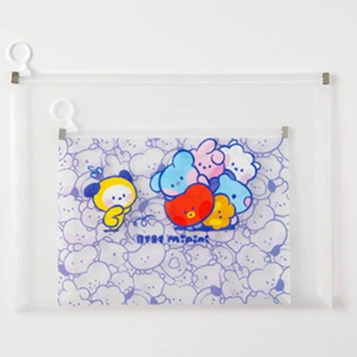 BT21 Clear Zipper Pouch Set - Purple - Image 2