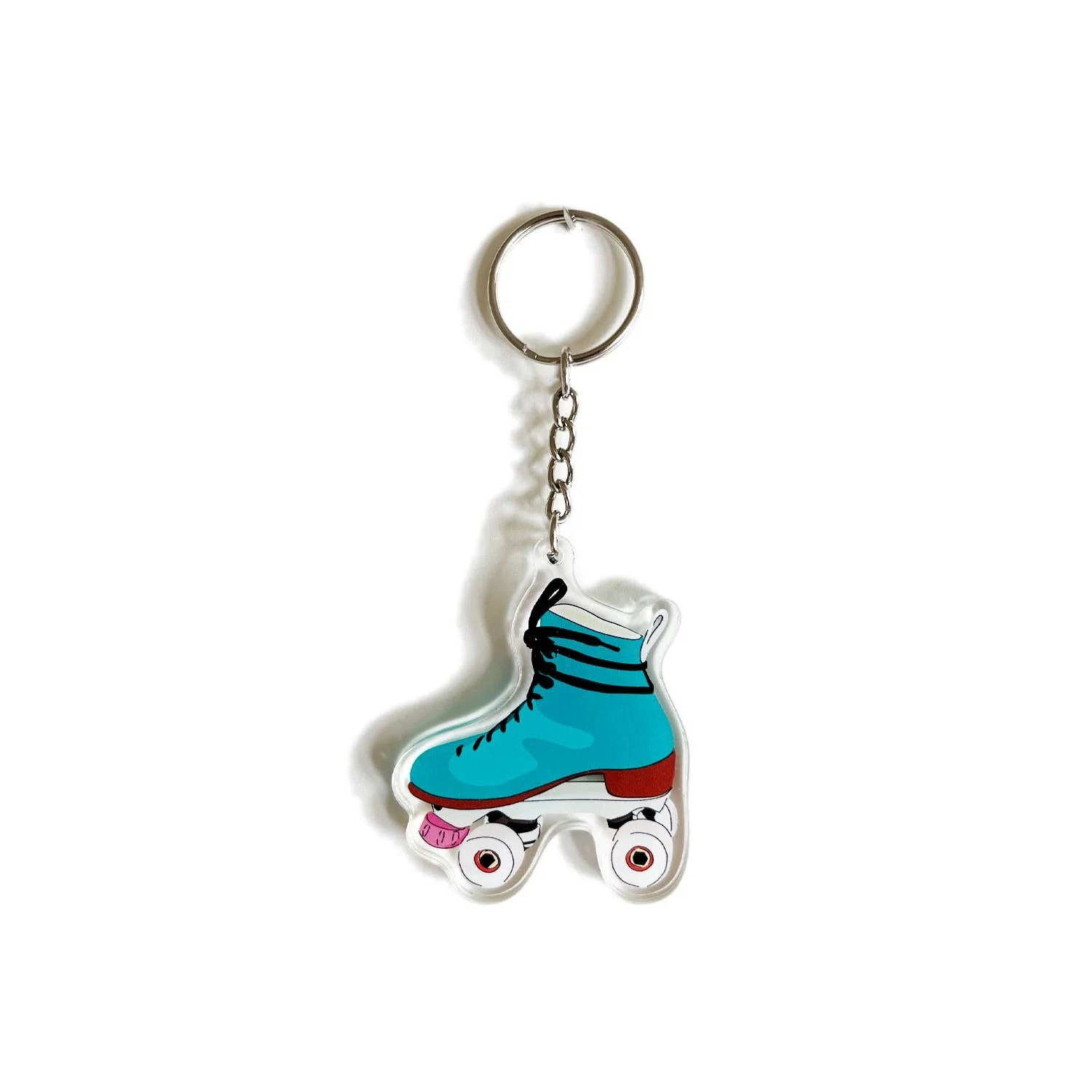 Retro Roller Skate Keychain - Turquoise