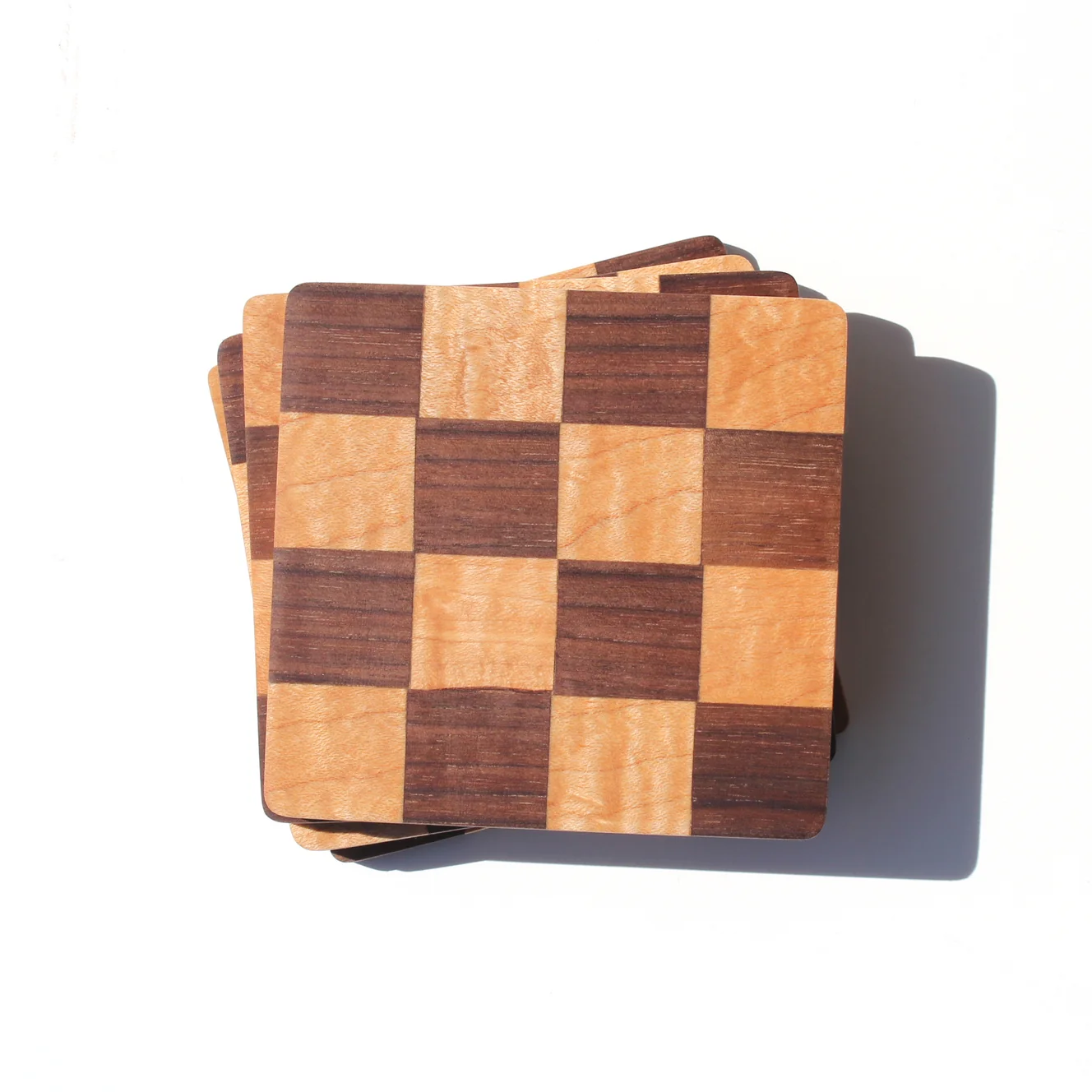 Chelsea Handcrafted Jumbo Wood Coaster Set - Image 2