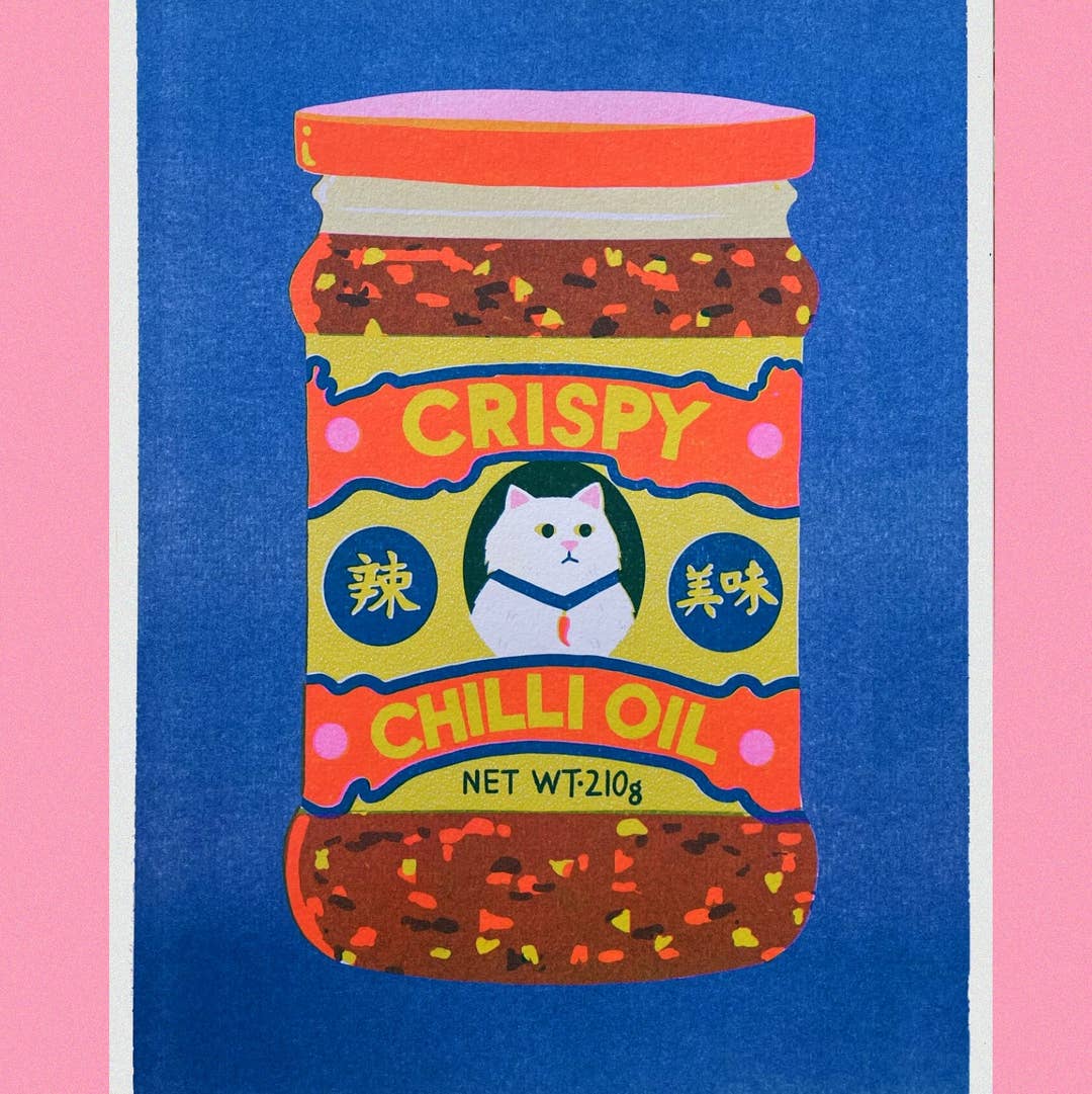 Chili Crisp Oil Riso Print