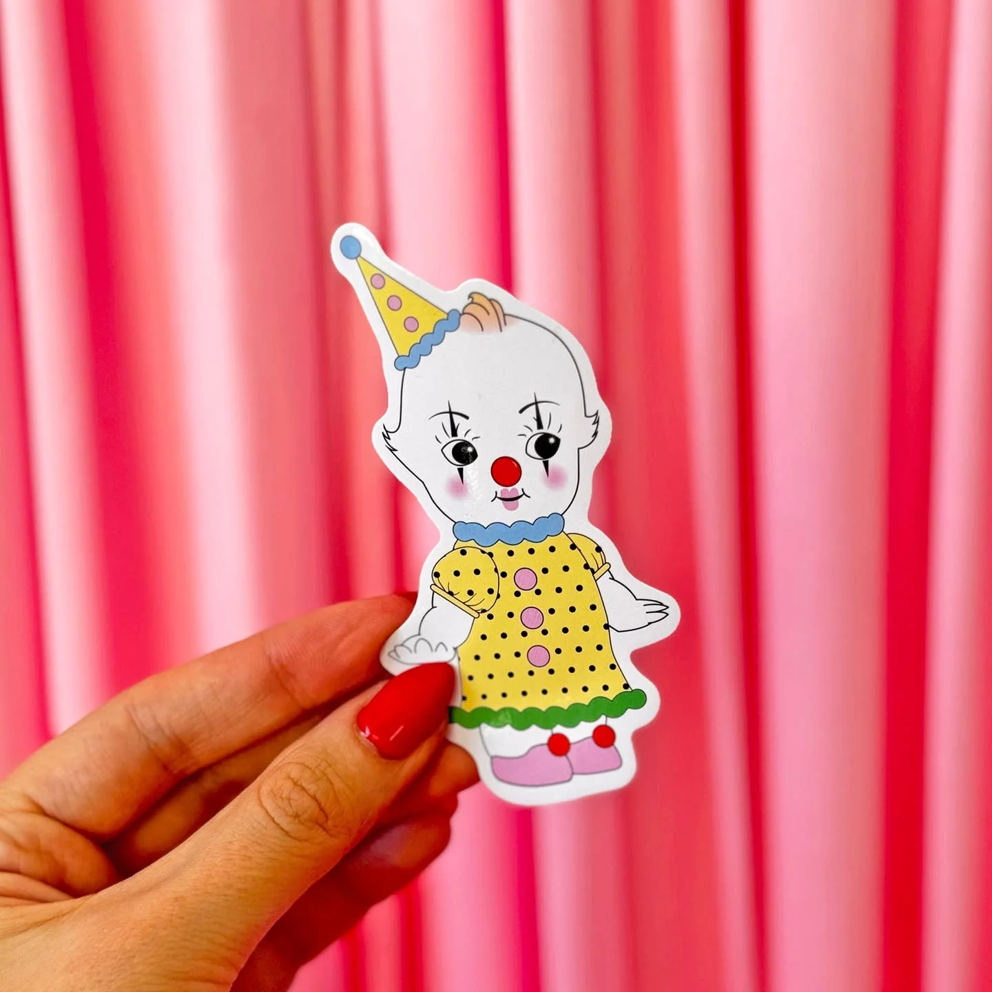 Clown Kewpie Sticker - Image 2