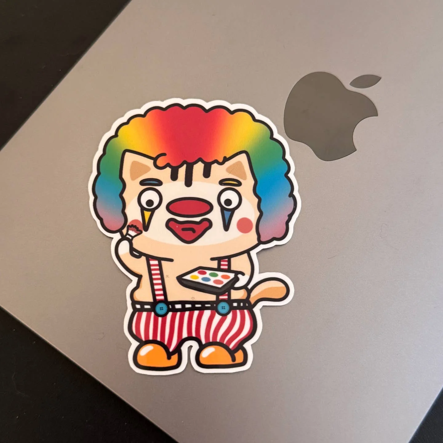 Clown Cat Vinyl Sticker - Image 2