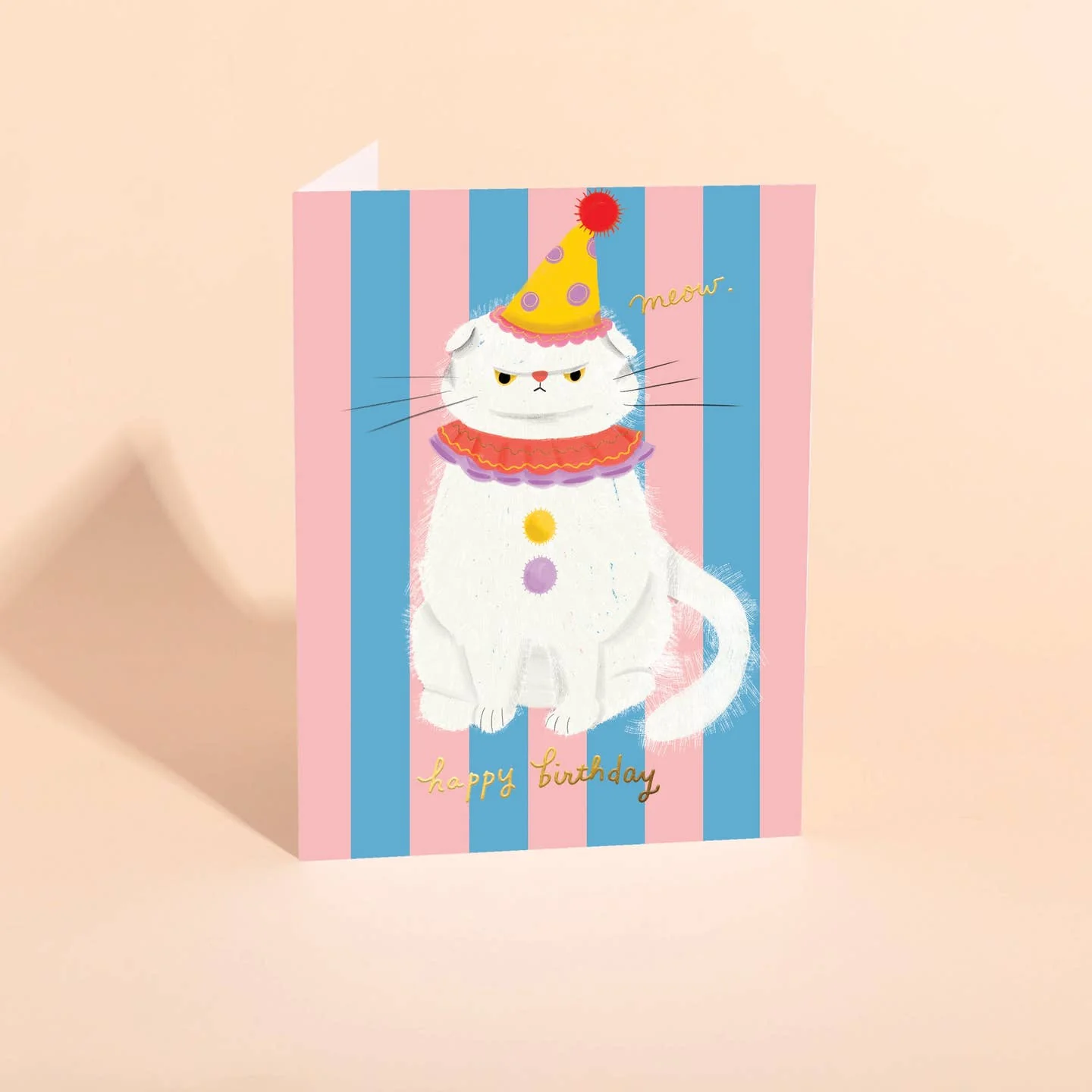 Clowny Cat Birthday Card