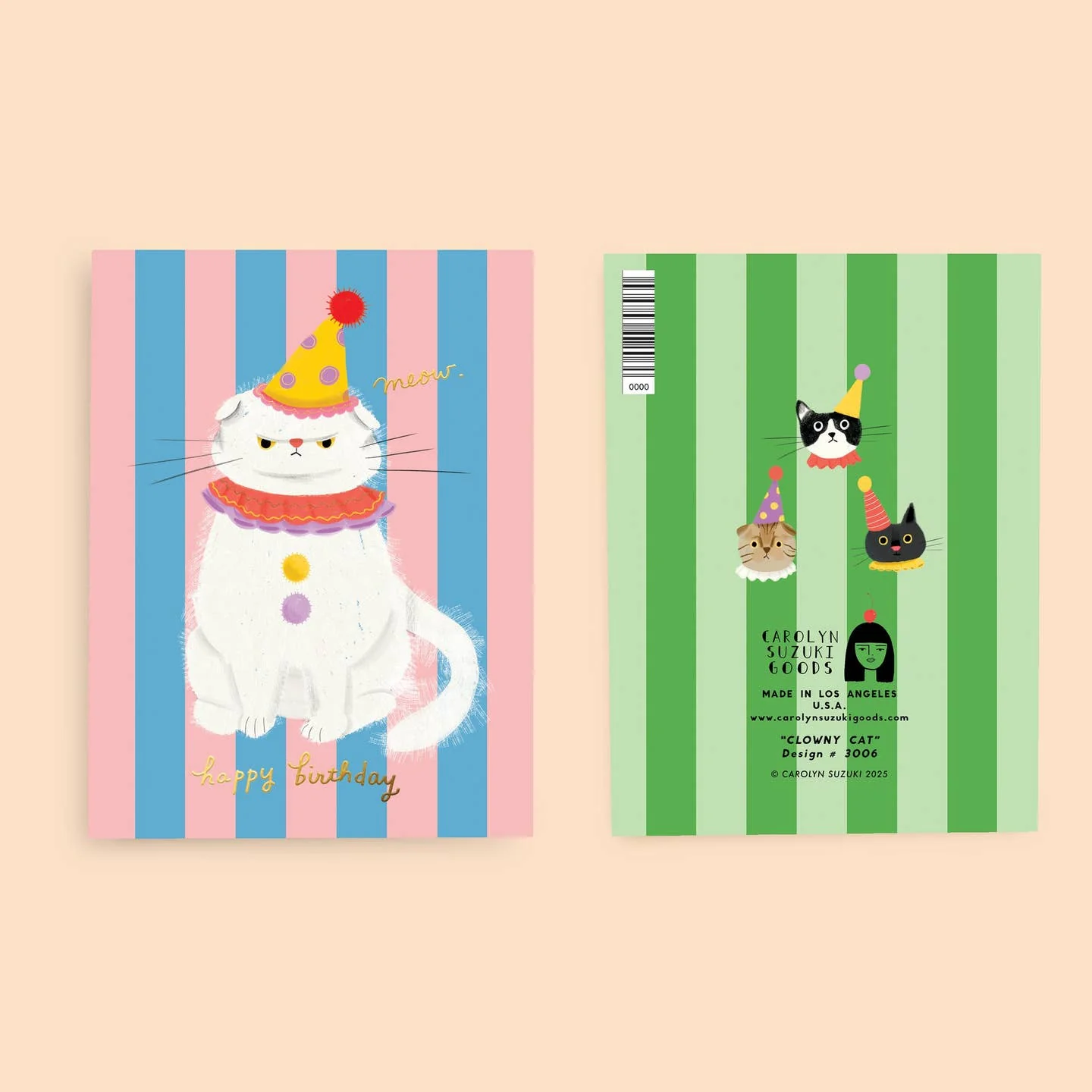 Clowny Cat Birthday Card - Image 2