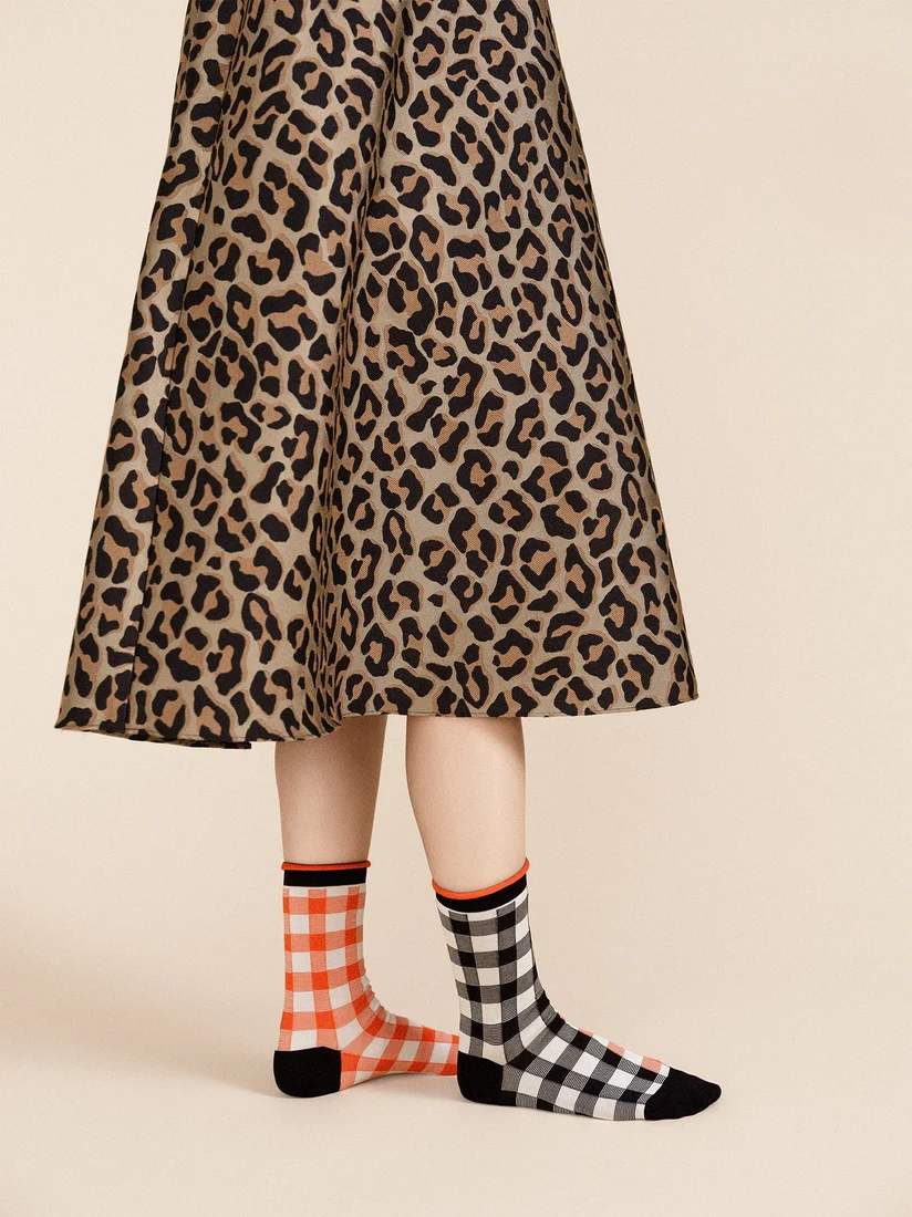 Colorblock Gingham Crew - Red - Image 4