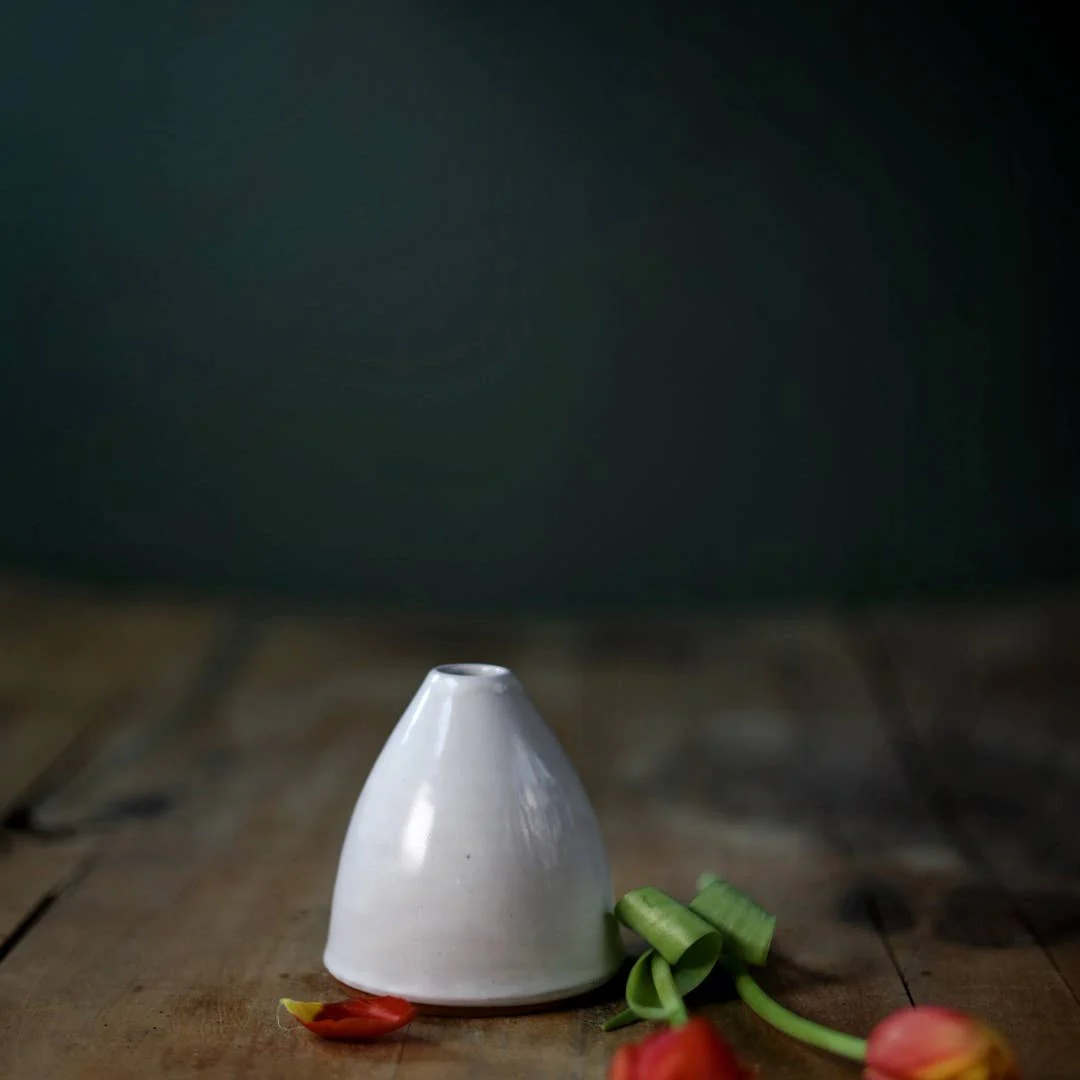 Cone Bud Vase - White - Image 3