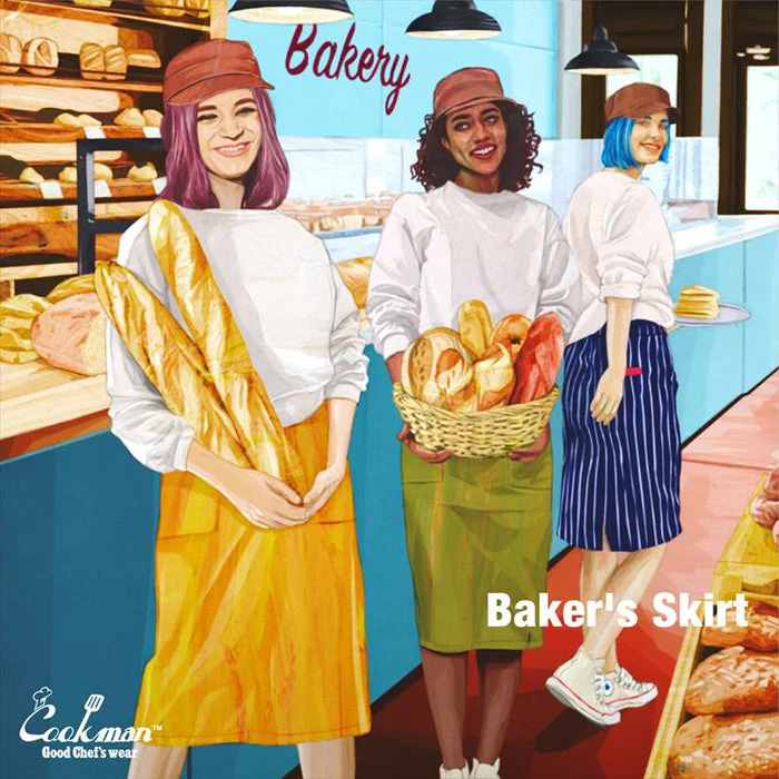 Cookman Baker's Skirt: Stripe - Black - Image 10