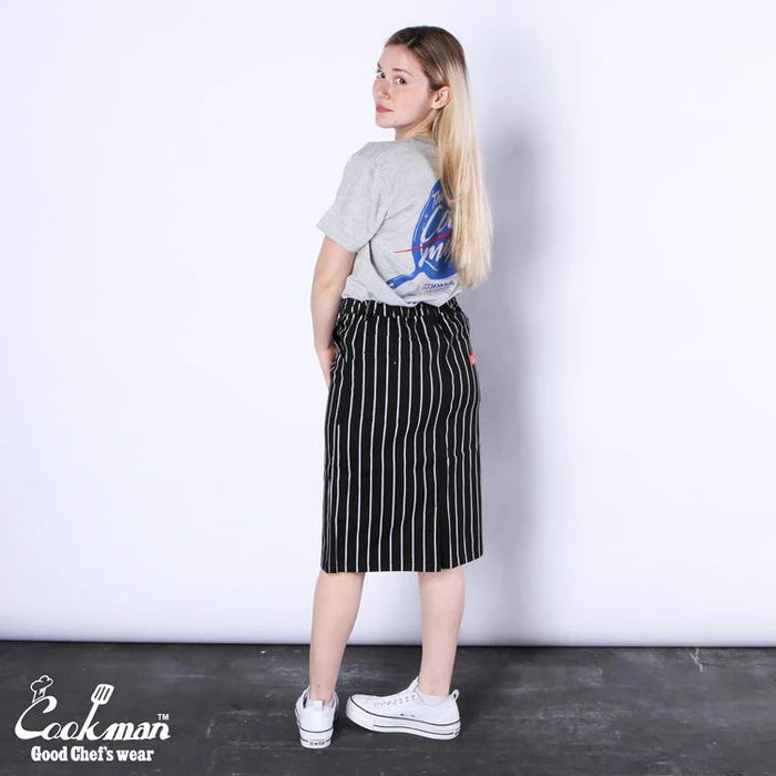 Cookman Baker's Skirt: Stripe - Black - Image 7