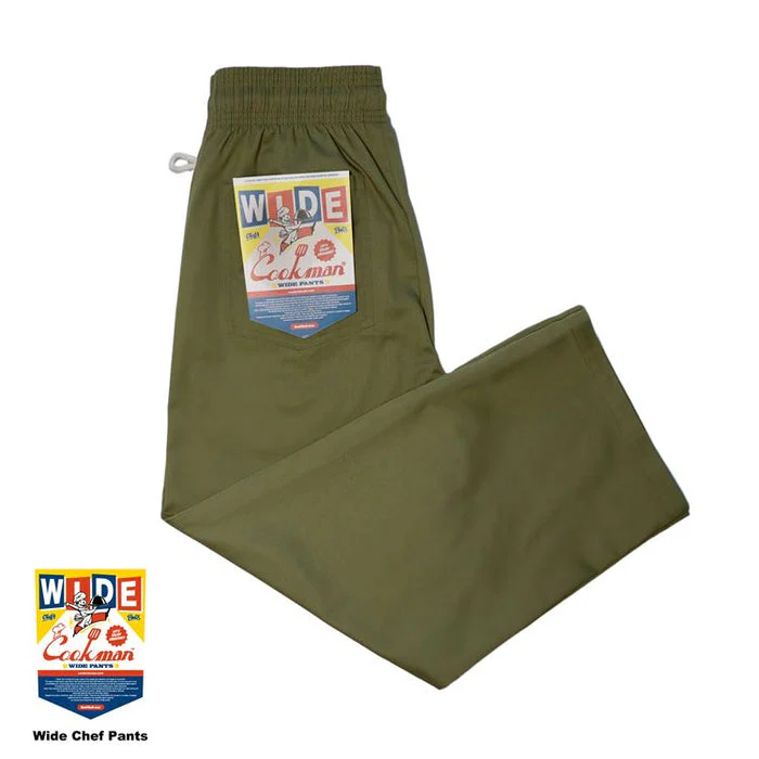 Cookman Wide Chef Pants - Olive - Image 2