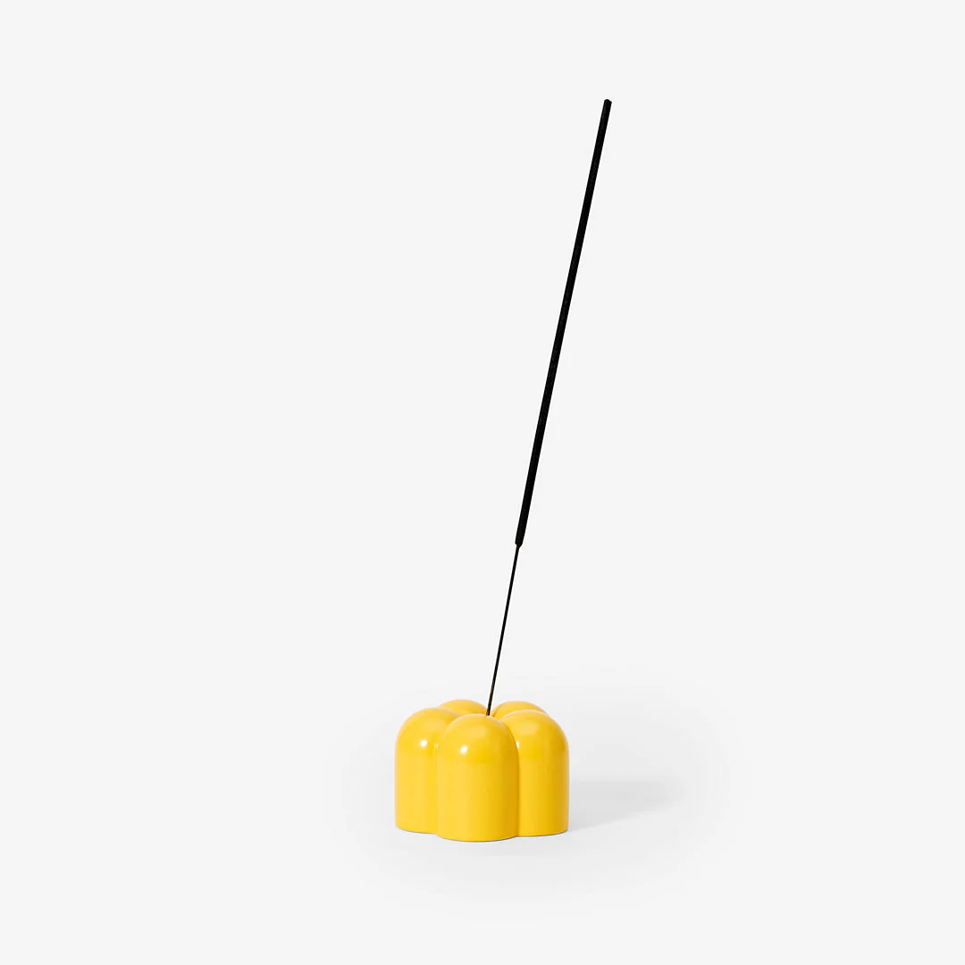 Poppy Candle & Incense Holder - Yellow - Image 3