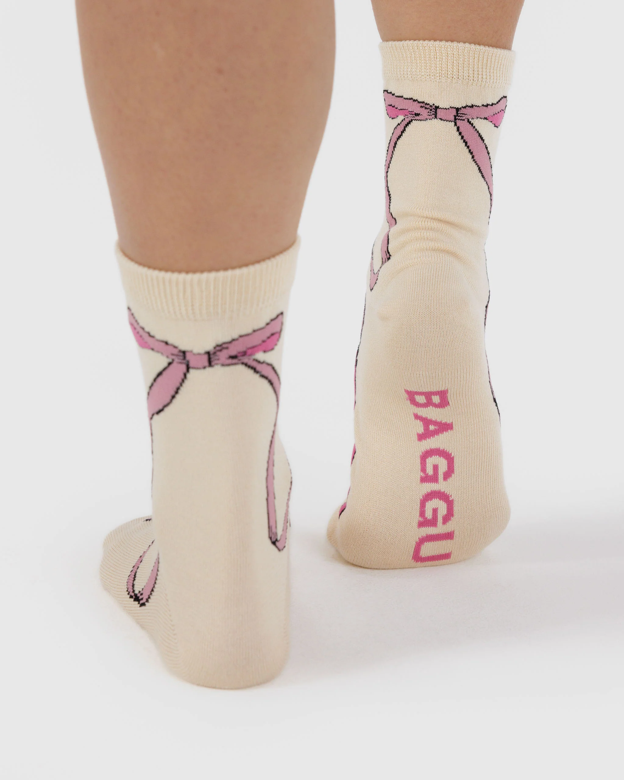 Crew Socks - Pink Bow - Image 3