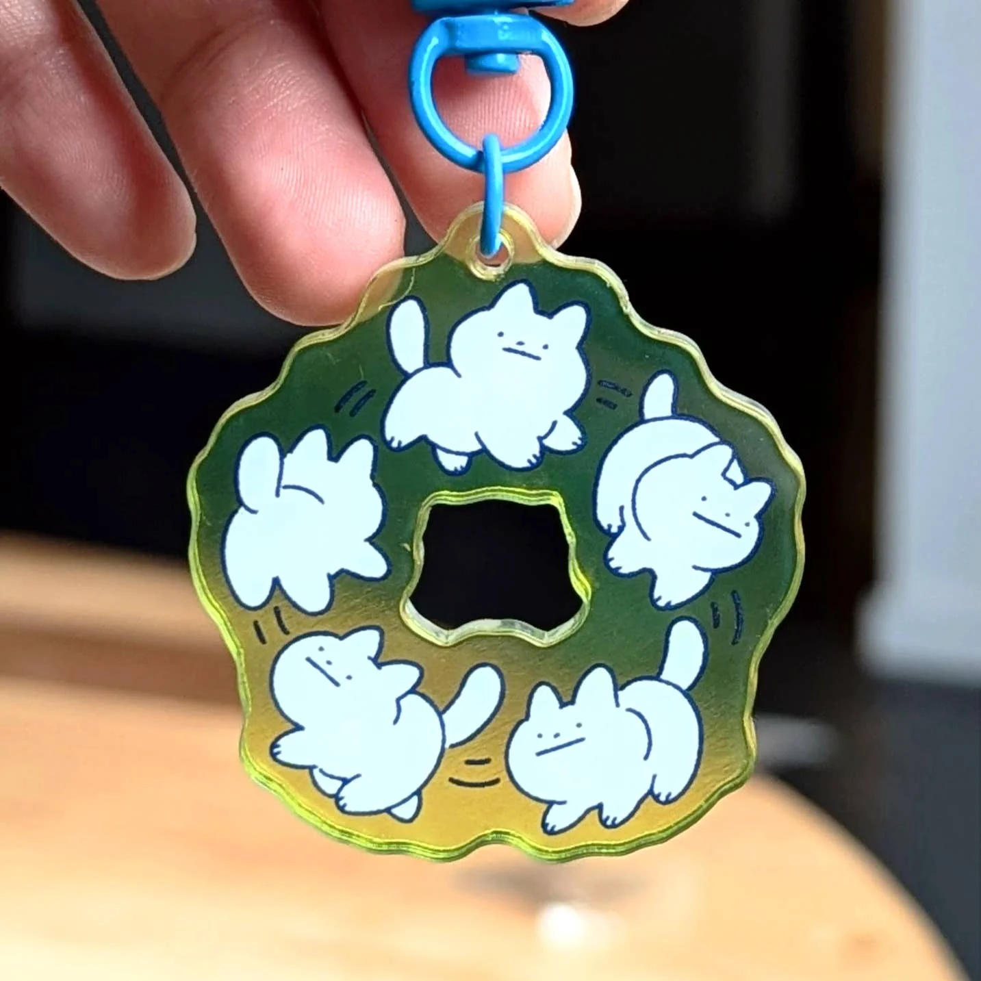 Zoomies Cat Donut Acrylic Keychain - Image 2