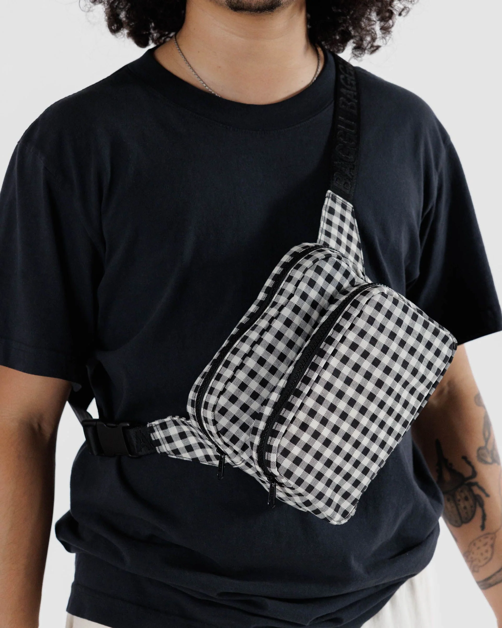 Fanny Pack - Black and White Gingham - Image 3