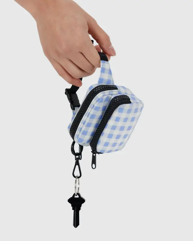 Fanny Pack Charm - Light Blue Gingham - Image 3