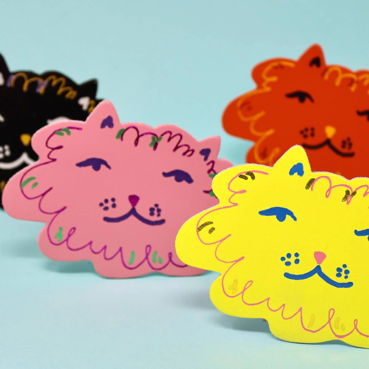 Fat Cat Coasters - Set of 4