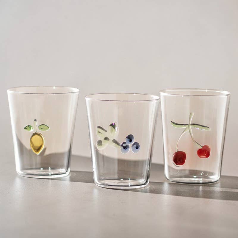 Fruit Design Glass Cup