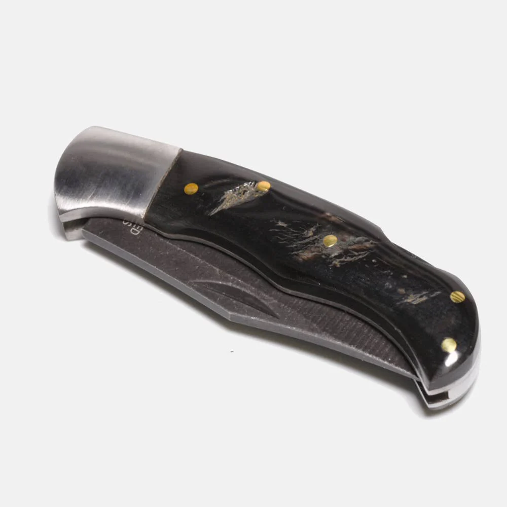 Large Ox-horn Inlay Folding Knife