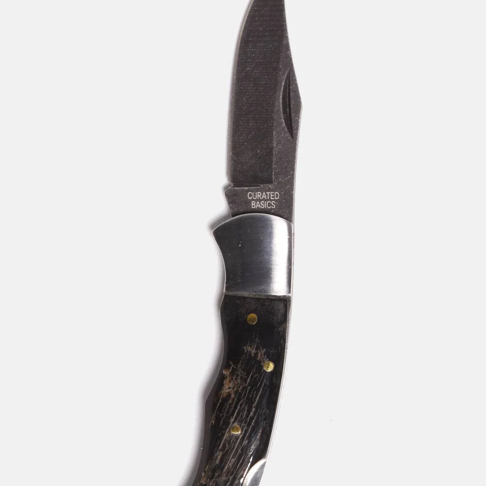 Large Ox-horn Inlay Folding Knife - Image 3