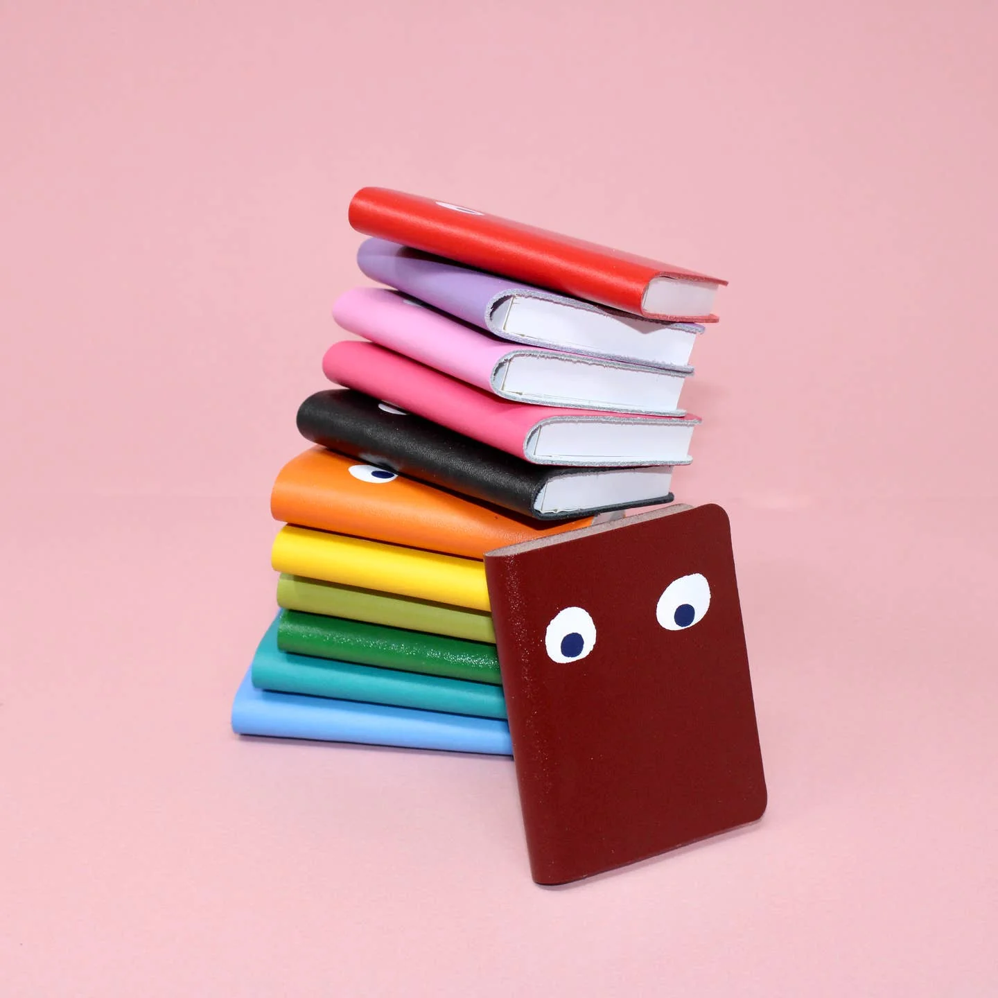 Googly Eye Mini Leather Notebook - Orange - Image 3