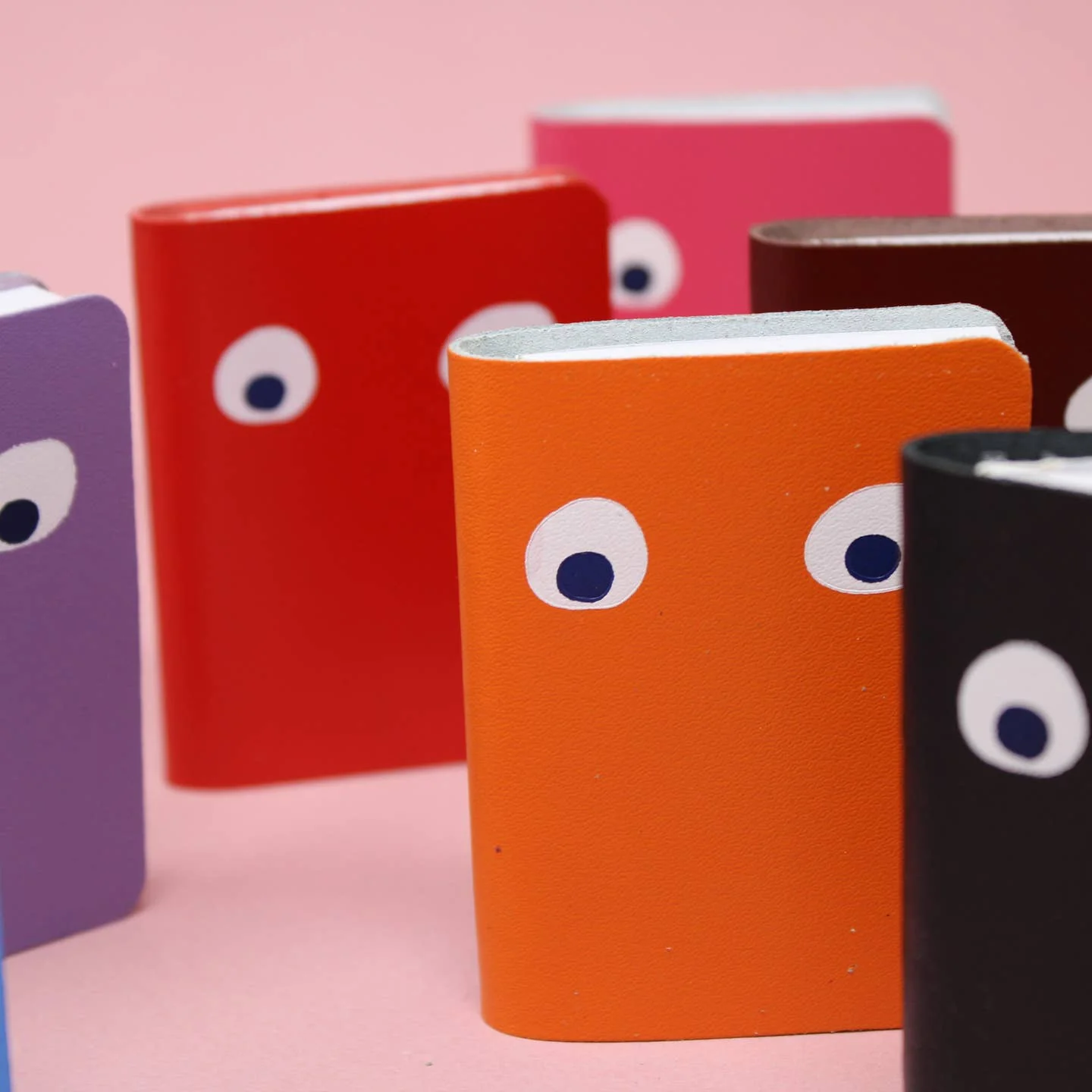 Googly Eye Mini Leather Notebook - Orange - Image 5