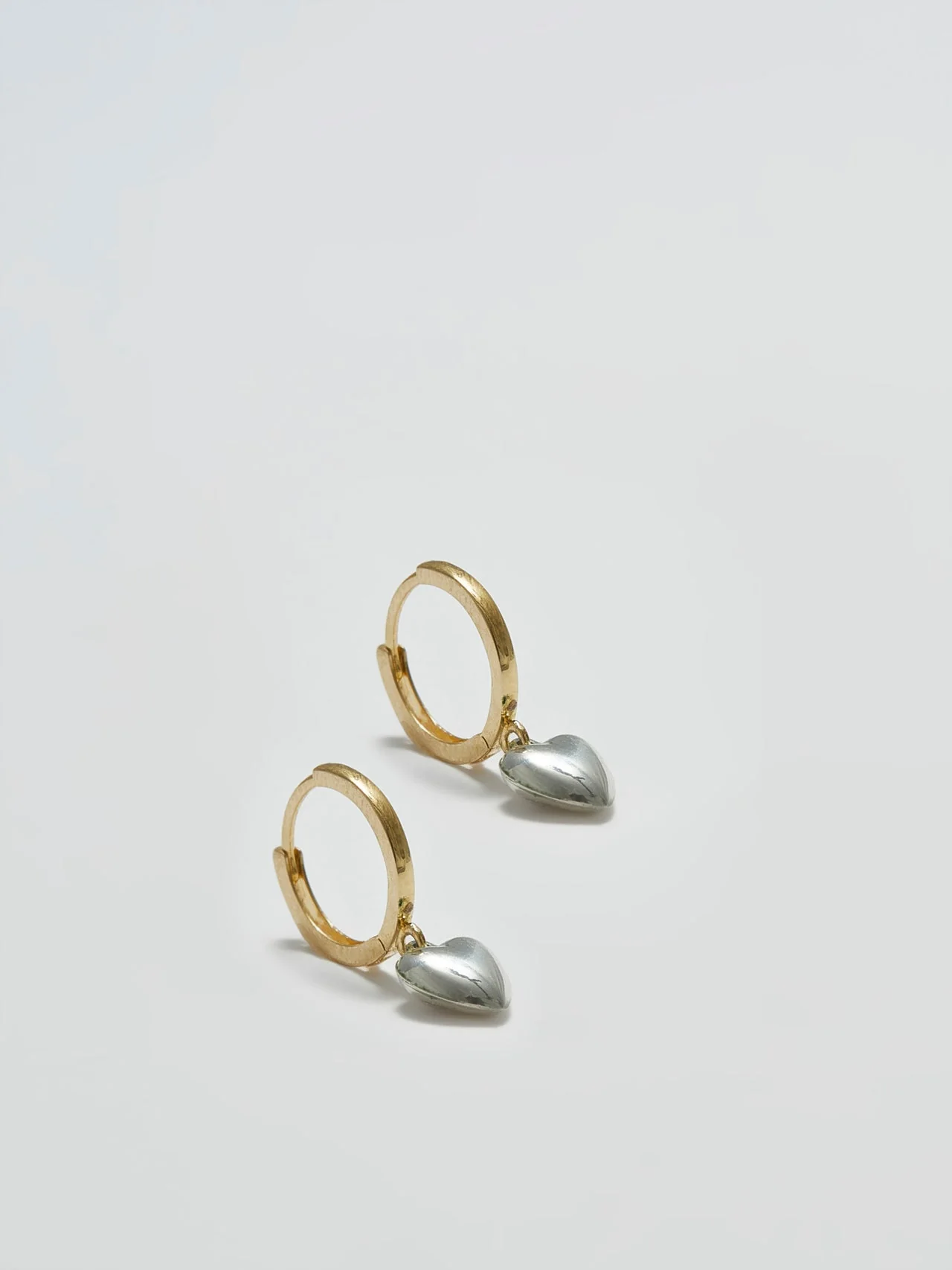 Gordita Heart Huggies in Mixed Metals - Image 3