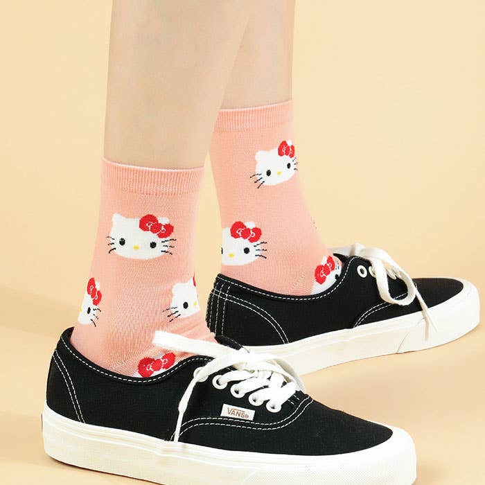 Hello Kitty Face Pattern Ankle Socks