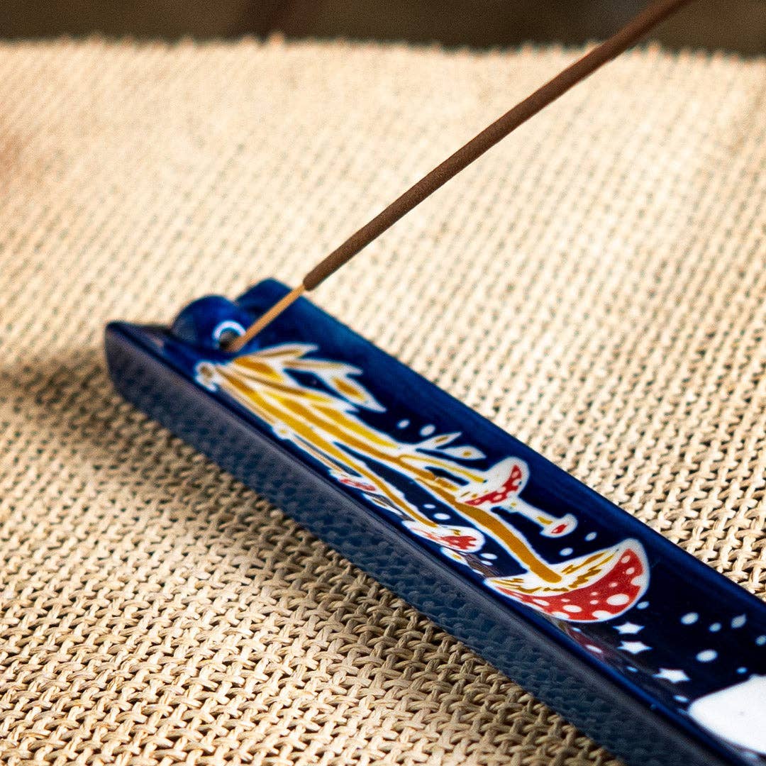 Handpainted Ceramic Incense Holder - Toadstool - Image 6