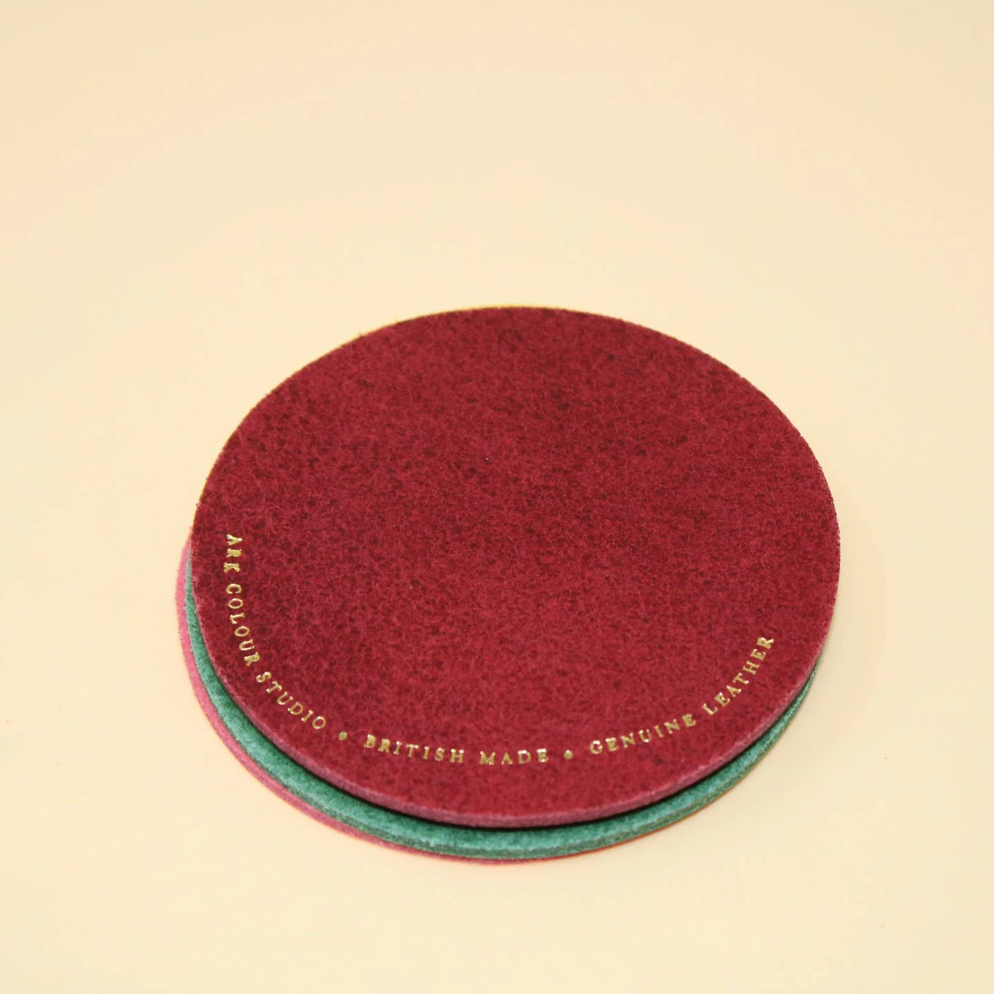 Happy Face Smilie Leather Coasters - Set of 4 - Image 3