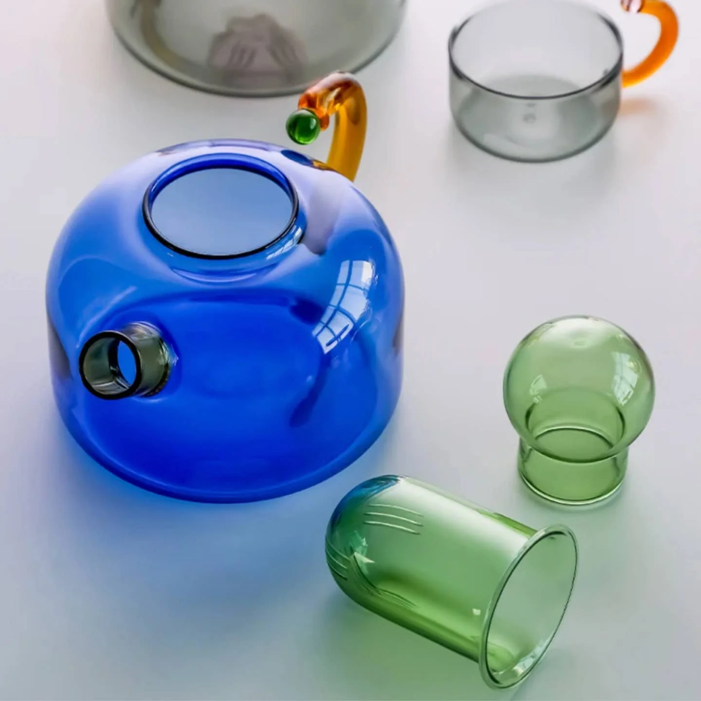 Heat Resistant Glass Teapot - Blue - Image 2