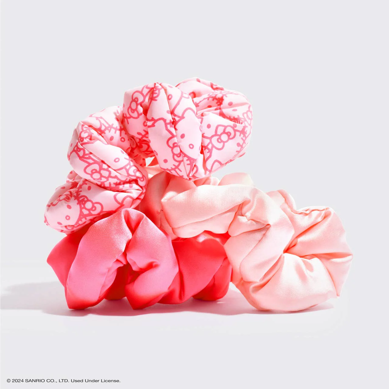 Hello Kitty X Kitsch Recycled Fabric Puffy Scrunchies - 3pc Set - Image 2