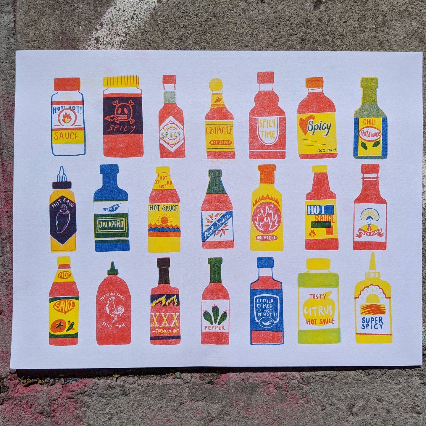 Hot Sauce Risograph Print - Image 3