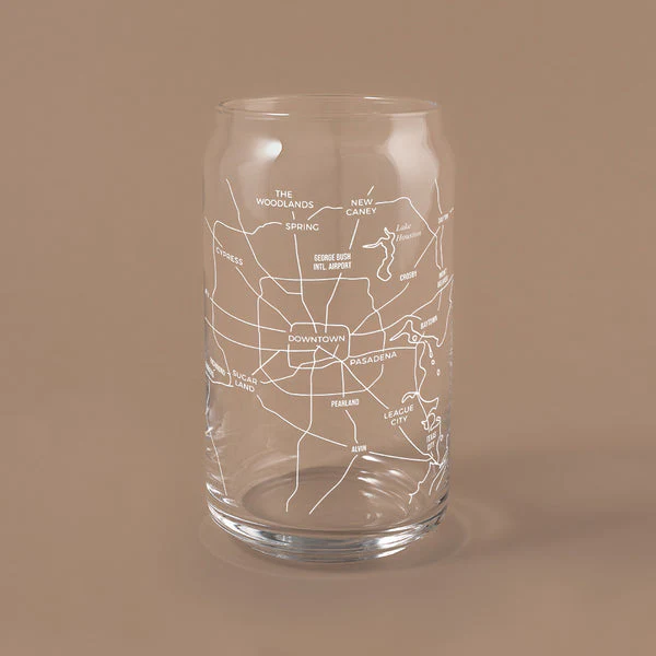 Houston Map Glass - 16oz - Image 2