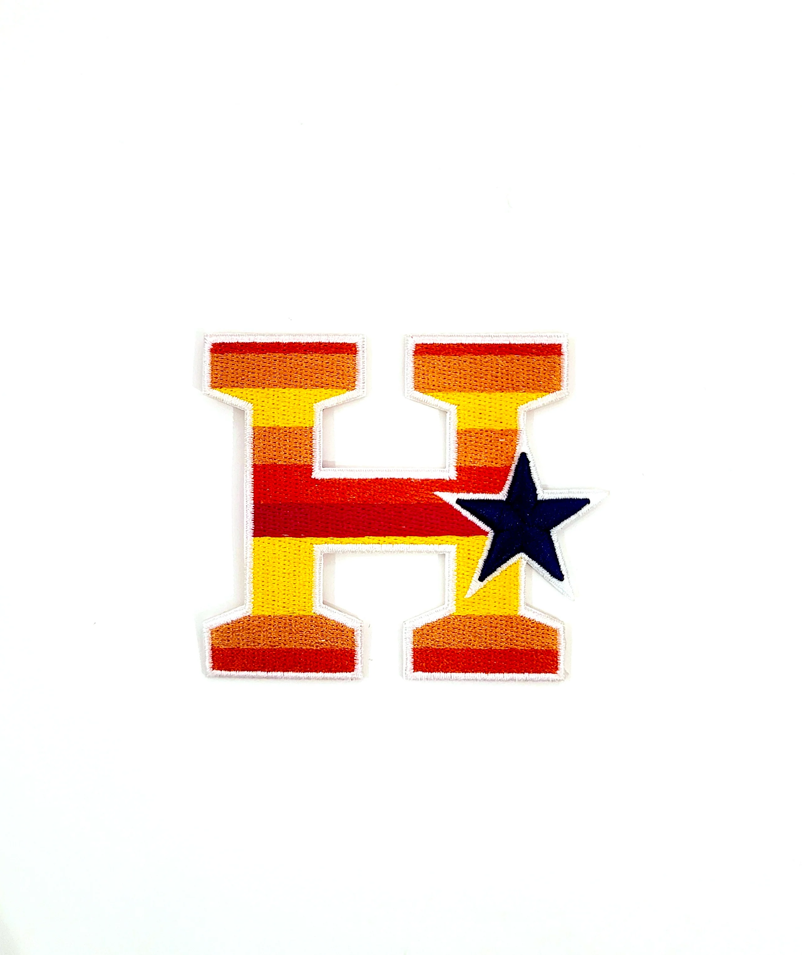 Houston Striped H Iron-On Patch