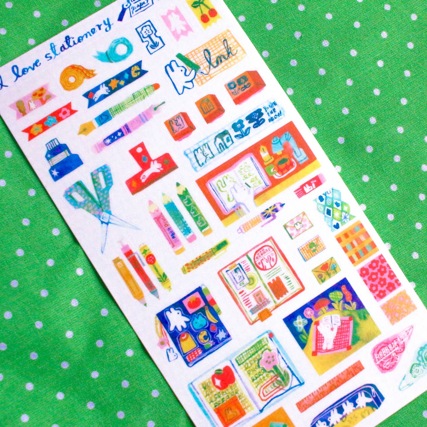 'I Love Stationery' Washi Sticker Sheet - Image 3