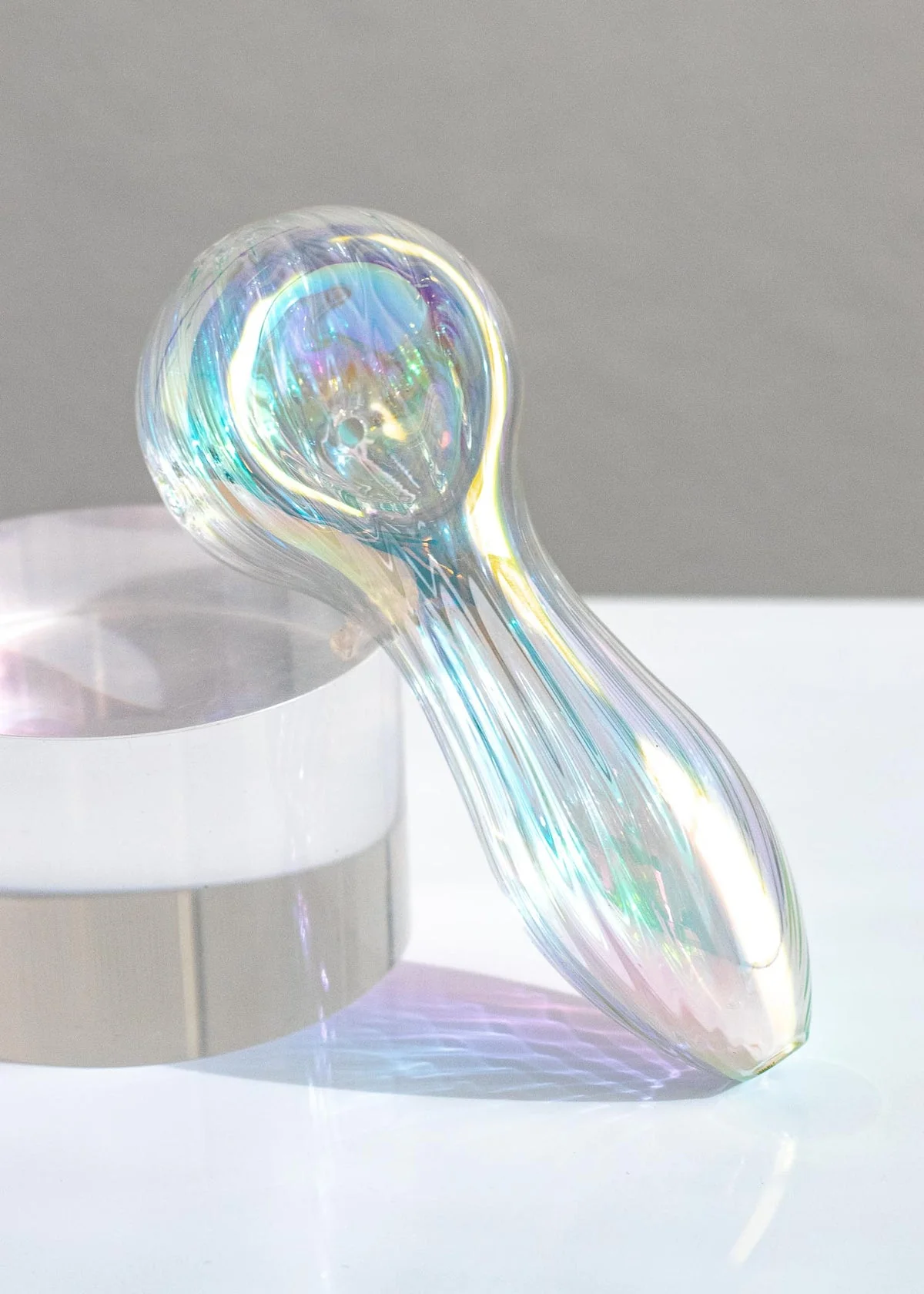 Iridescent Swirl Spoon Pipe