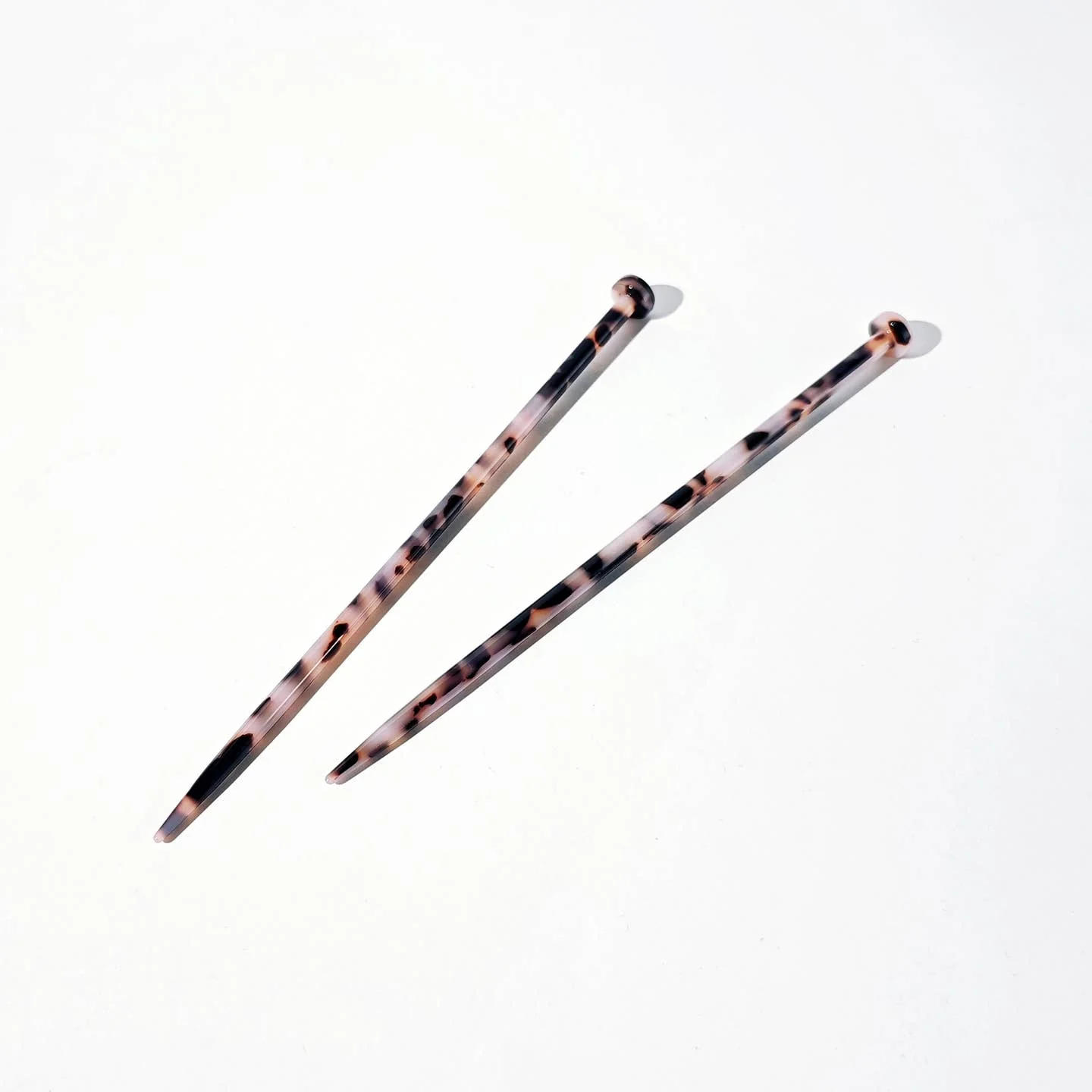 Knitting Needle Hair Stick Set - Light Tortoise