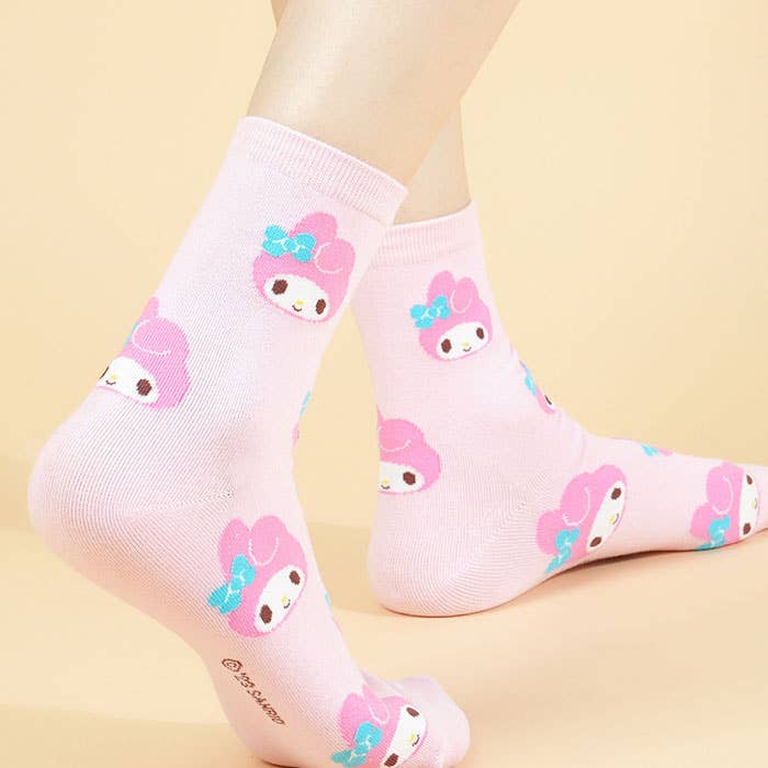 My Melody Face Pattern Ankle Socks