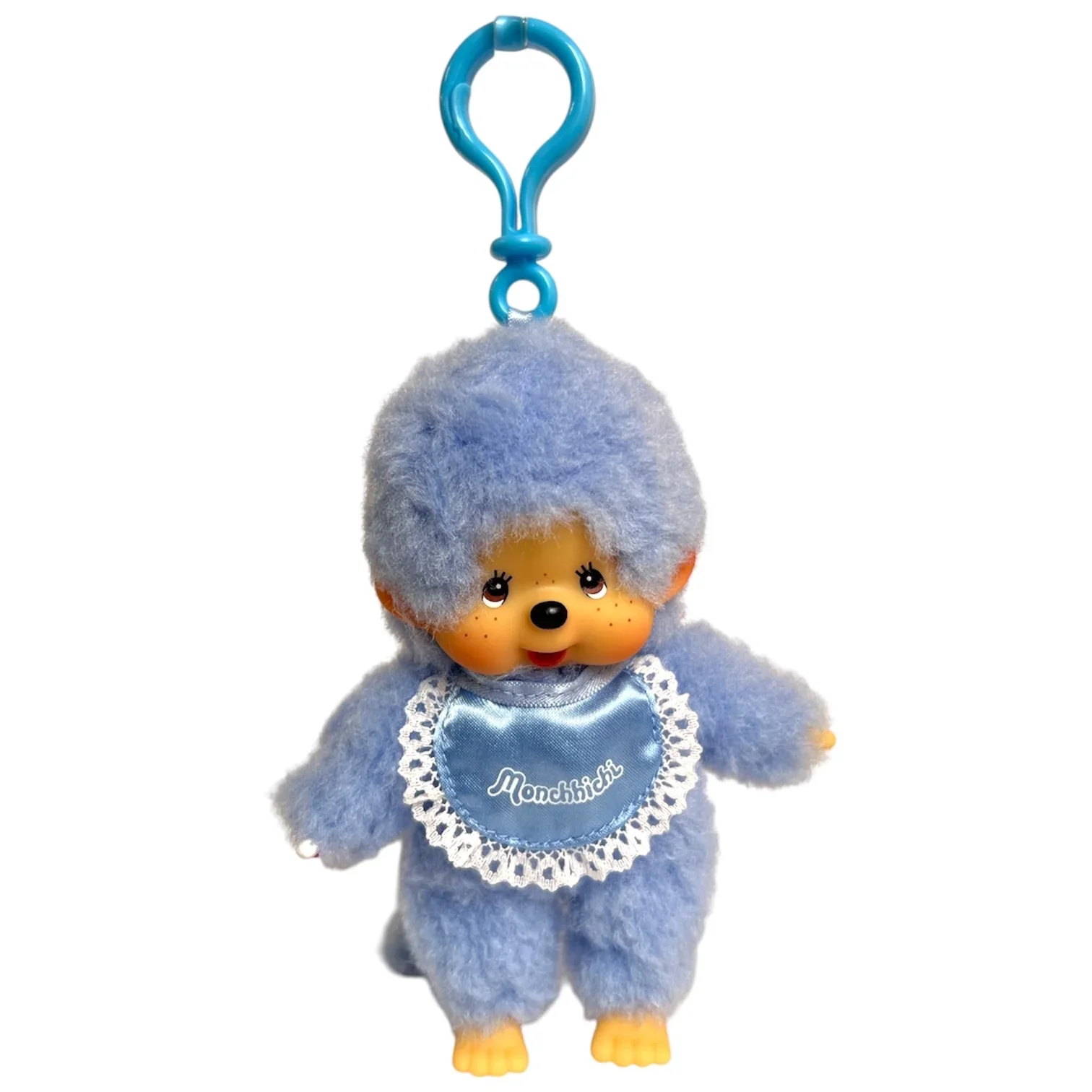 Lace Satin Monchhichi Keychain - Light Blue