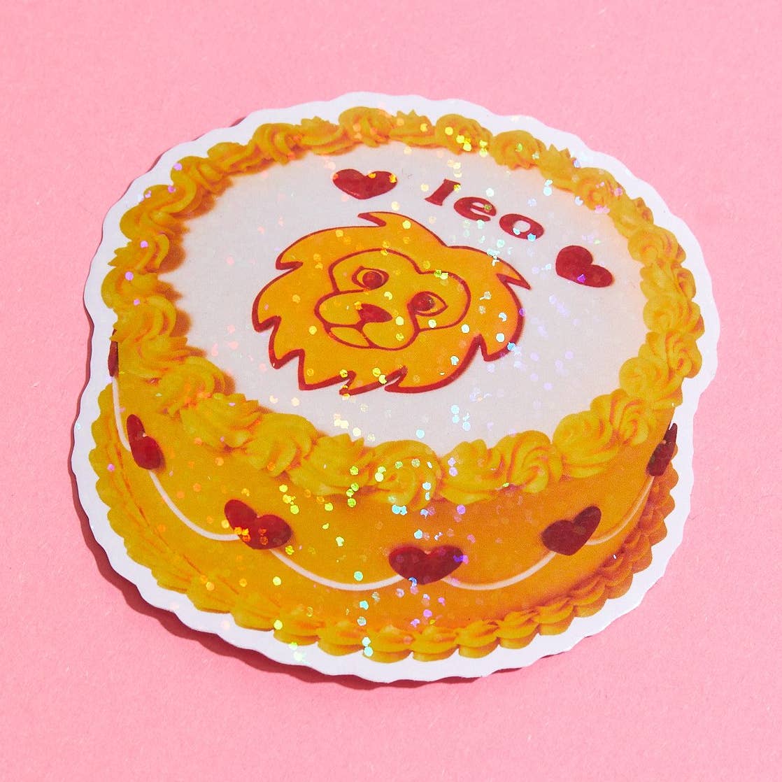 Leo Glitter Horoscope Cake Sticker