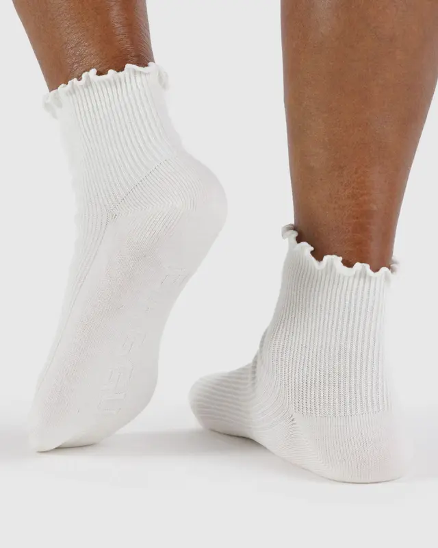 Lettuce Edge Sock Set of 2 - White - Image 4