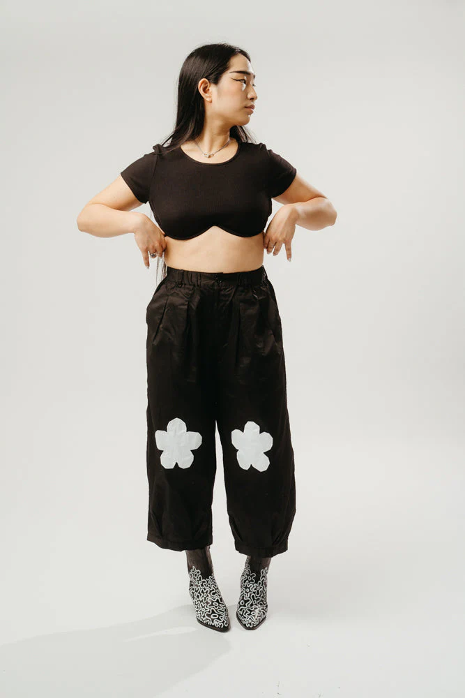 Flower Power Trousers | Black & White - Image 3